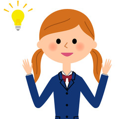 ひらめく女子高生