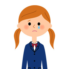 泣く女子高生
