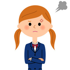 怒る女子高生