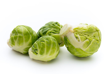 Fototapeta premium Brusseles sprouts isolated on the white background.
