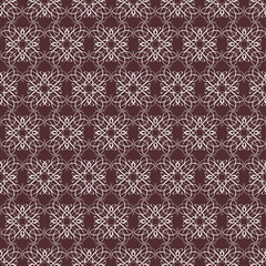 symmetrical seamless vector pattern with calligraphic lines