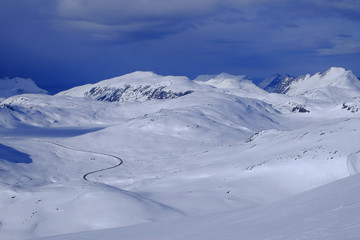 Snow Mountain on Norwegian Island Senja