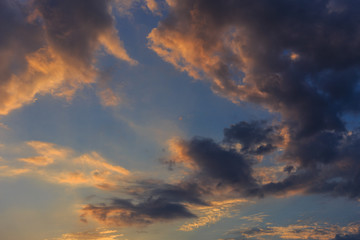 Sunset sky with clouds