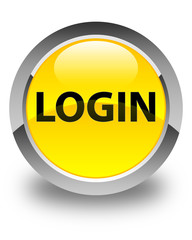 Login glossy yellow round button