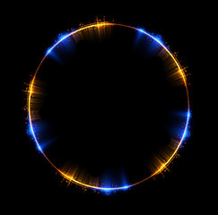 Abstract background. luminous swirling. Elegant glowing circle. Big data cloud. Light ring..Sparking particle. Space tunnel. Colorful ellipse. Glint sphere. Bright border. Magic portal. Energy ball.