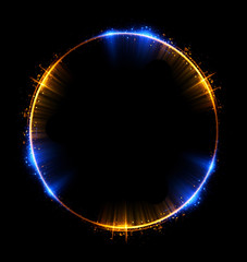 Abstract background. luminous swirling. Elegant glowing circle. Big data cloud. Light ring..Sparking particle. Space tunnel. Colorful ellipse. Glint sphere. Bright border. Magic portal. Energy ball.