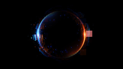 Abstract background. luminous swirling. Elegant glowing circle. Big data cloud. Light ring..Sparking particle. Space tunnel. Colorful ellipse. Glint sphere. Bright border. Magic portal. Energy ball.