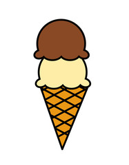 アイス(二段、ﾊﾞﾆﾗ＋ﾁｮｺ)