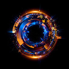 Abstract background. luminous swirling. Elegant glowing circle. Big data cloud. Light ring..Sparking particle. Space tunnel. Colorful ellipse. Glint sphere. Bright border. Magic portal. Energy ball.