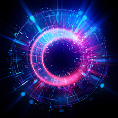 Abstract background. luminous swirling. Elegant glowing circle. Big data cloud. Light ring..Sparking particle. Space tunnel. Colorful ellipse. Glint sphere. Bright border. Magic portal. Energy ball.