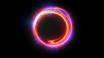 Abstract background. luminous swirling. Elegant glowing circle. Big data cloud. Light ring..Sparking particle. Space tunnel. Colorful ellipse. Glint sphere. Bright border. Magic portal. Energy ball.