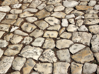 The old road covered with stones
