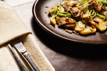 fried potato with meat