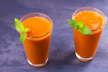 Fruit and berry smoothie, milkshake, horizontal