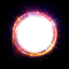 Abstract background. luminous swirling. Elegant glowing circle. Big data cloud. Light ring..Sparking particle. Space tunnel. Colorful ellipse. Glint sphere. Bright border. Magic portal. Energy ball.