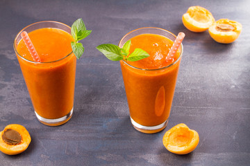 Apricot smoothie, milkshake, cocktail, horizontal