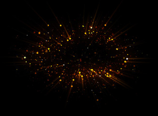 Fototapeta na wymiar Abstract spacescape, black hole. Star on dark background. Magic explosion star with particles. Flickering universe. Shining Nebula. Deep sky
