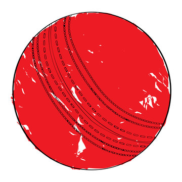 Isolated retro cricket ball on a white background, Vector illustration