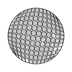 Isolated retro golf ball on a white background, Vector illustration