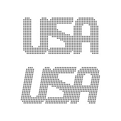 simple usa text from black dots