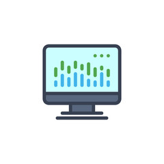  Computer Graph Vector Line Icon