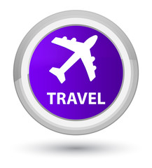 Obraz premium Travel (plane icon) prime purple round button
