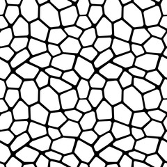 Mosaic seamless pattern. Broken glass. Black and white ceramic tile. Abstract geometric texture. Vector