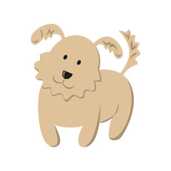 Funny cartoon dog illustration on white background.