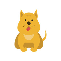 Funny cartoon dog illustration on white background.