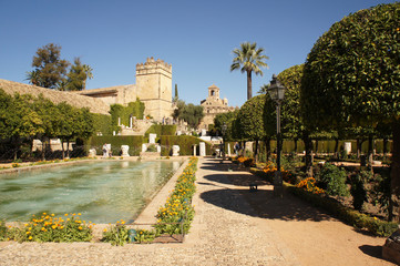 Panorama of Alcazar in Cordoba, Spain