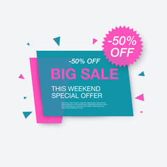 Weekend sale banner, special offer