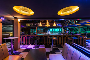 Interior design of modern lounge bar