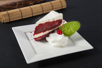 Red Velvet Mousse Cake with Whipped Cream