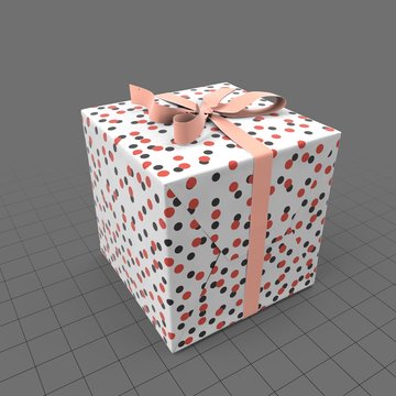 Birthday present with ribbon