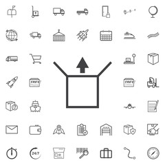 Box line icon logistics transportation parcel shipping delivery icons set Flat isolated on the white background. Vector illustration.Trendy style for graphic design logo