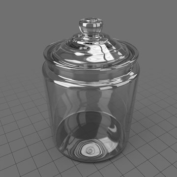 Glass cookie jar with lid
