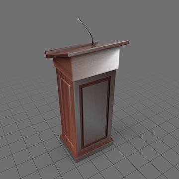 Wood podium with microphone