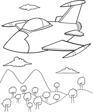 Cute Aircraft Vector Illustration Art