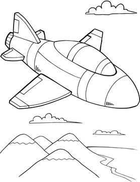 Cute Military Jet Aircraft Vector Illustration Art