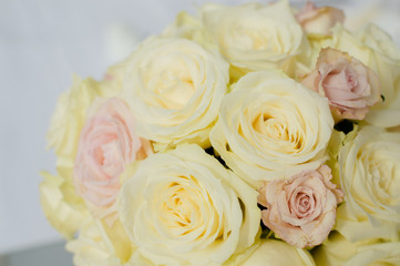 Obraz na płótnie Canvas Lovely fresh roses vivid background. Closeup of bright decor texture beauty