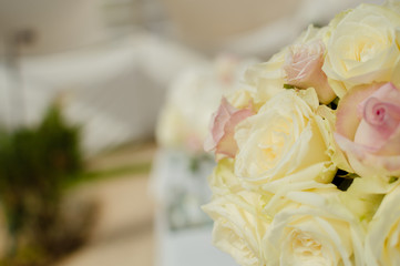 Lovely fresh roses vivid background. Closeup of bright decor texture beauty