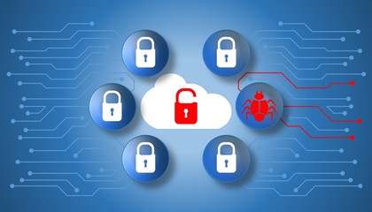 Obraz premium Illustration of cyber crime concept on data breach, malware and spyware.