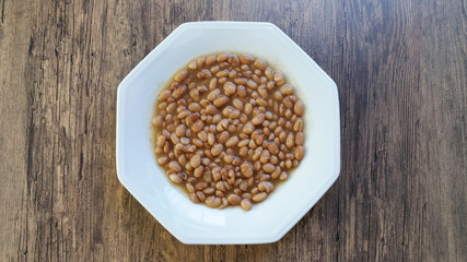 Food dish with beans