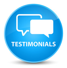 Testimonials elegant cyan blue round button