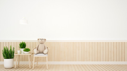 Fototapeta na wymiar kid room in nursery or house - Interior Design - 3D Rendering