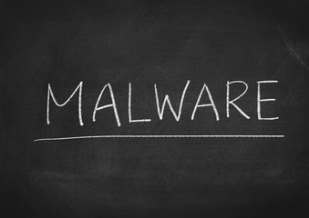 Obraz premium malware concept word on a blackboard background
