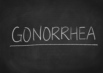 Obraz premium gonorrhea word on a blackboard background