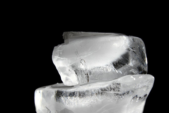 Ice block / Ice is water frozen into a solid state. Depending on the presence of impurities such as particles of soil or bubbles of air, it can appear transparent
