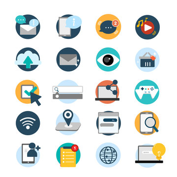 Illustration set of social network icons