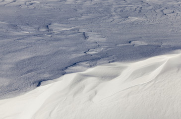 Snow drifts in winter